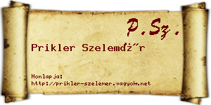 Prikler Szelemér névjegykártya